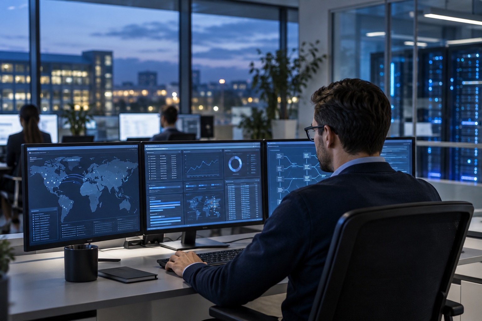 Illustration: IT-Sicherheit am Arbeitsplatz