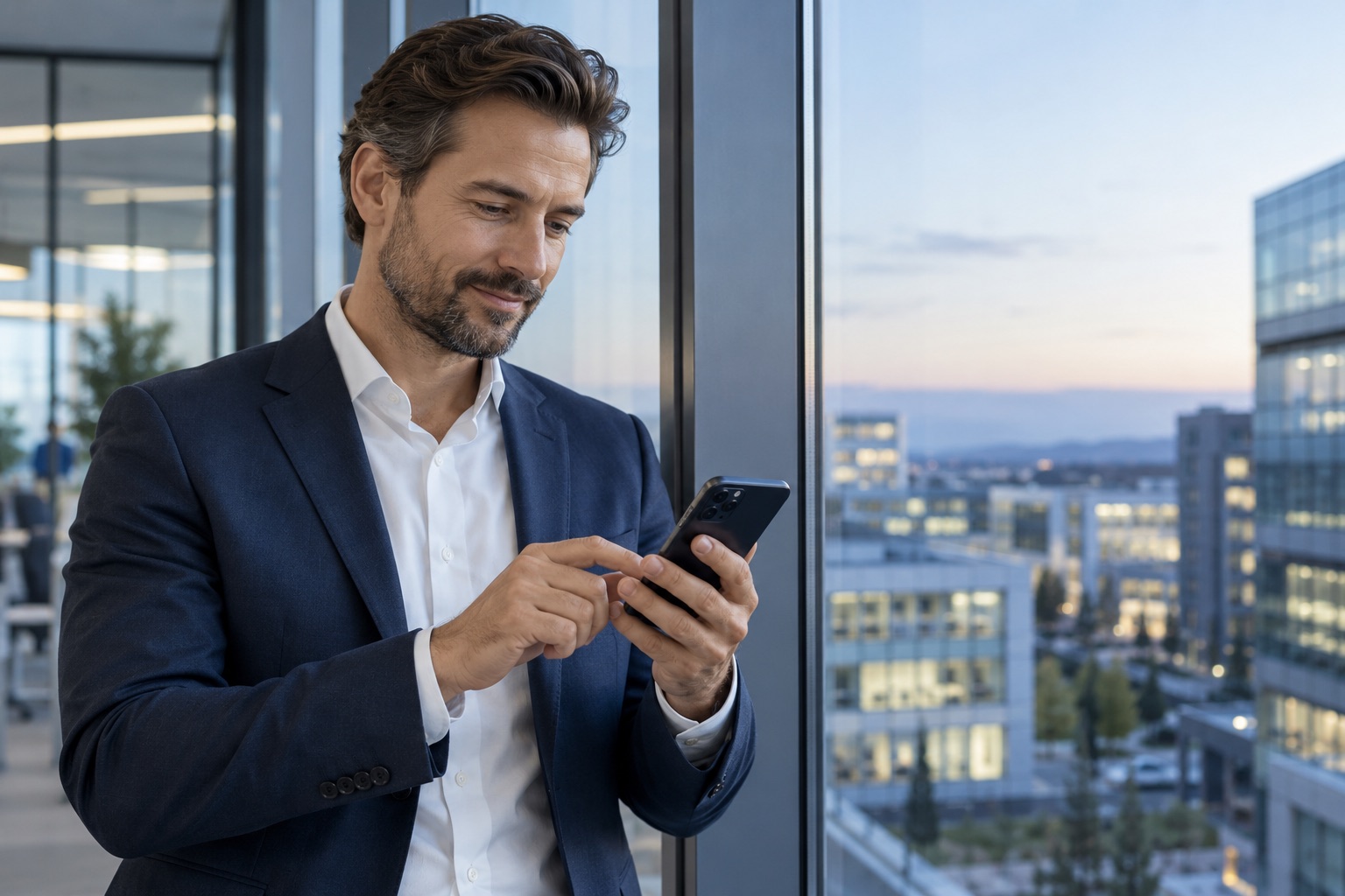 Illustration: geschäftliche Smartphone-Nutzung
