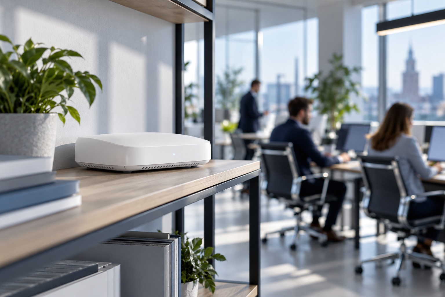 Illustration: WLAN-Router im Büro